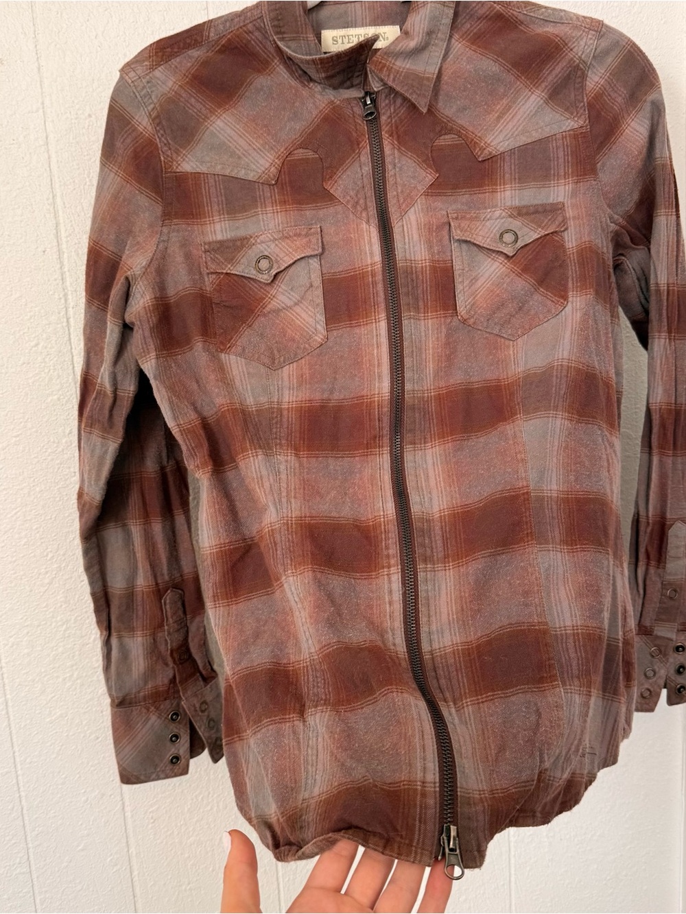 Stetson Women's Flannel Plaid Western Zip-Up